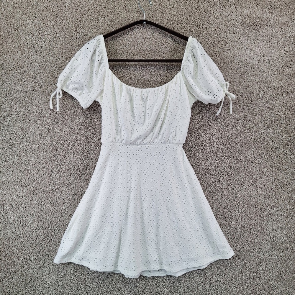 Speechless Dress Women Size Medium White Eyelet Fit & Flare Lined Cottagecore
